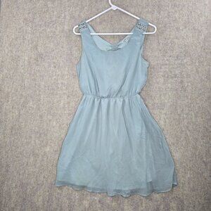 Charlotte Russe Women Sleeveless Cocktail Dress Light Blue S Polyester Open Back
